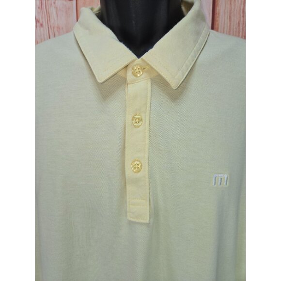 Travis Mathew Mens XXL Yellow Polo Shirt Pima Cotton Blend - Picture 3 of 9